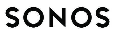 Sonos logo in zwarte letters met een witte achtergrond.